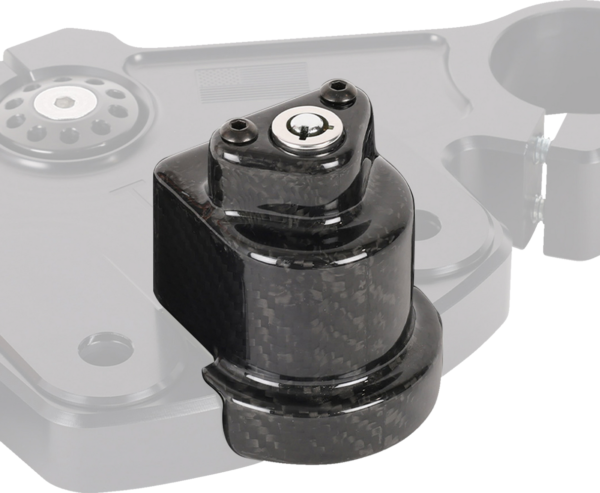 THRASHIN SUPPLY CO. Cover Steering Lock - Gloss Weave Carbon Fiber TSC-3033-0