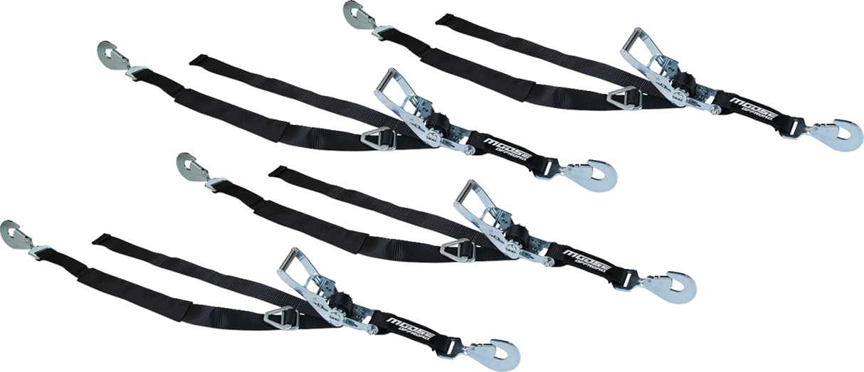 MOOSE OFFROAD Ratcheting Tiedown Pack - 2" x 8' - Black 3920-0536