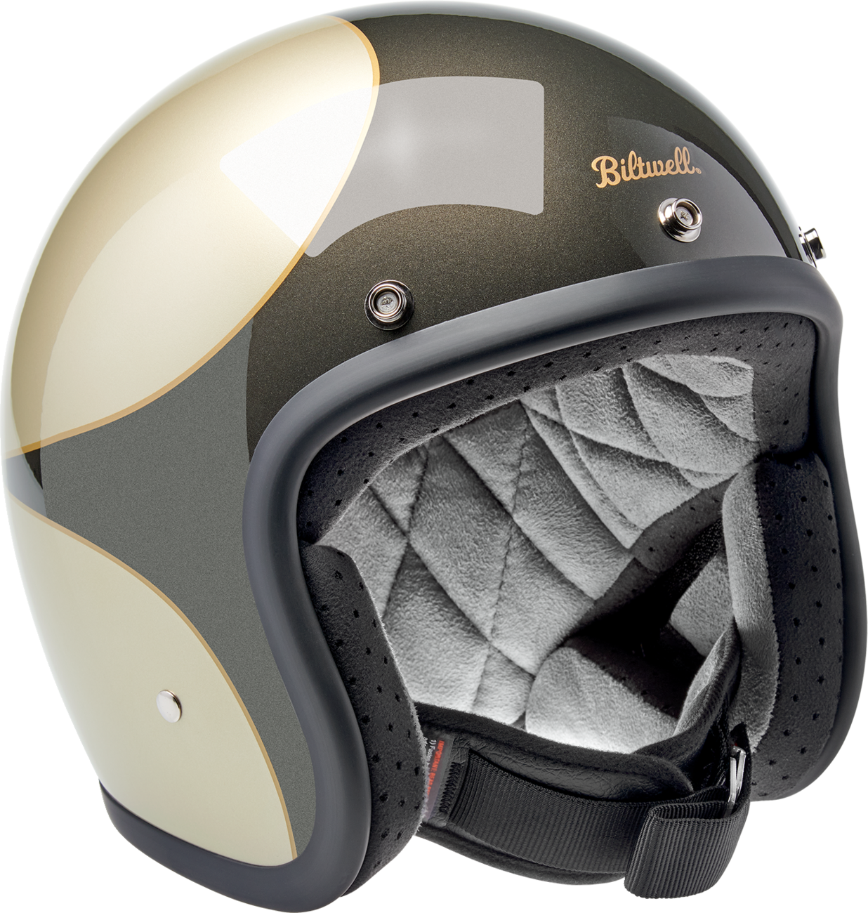 BILTWELL Bonanza Helmet - Scallop - Metallic Charcoal/Champagne - Medium 1001-589-203