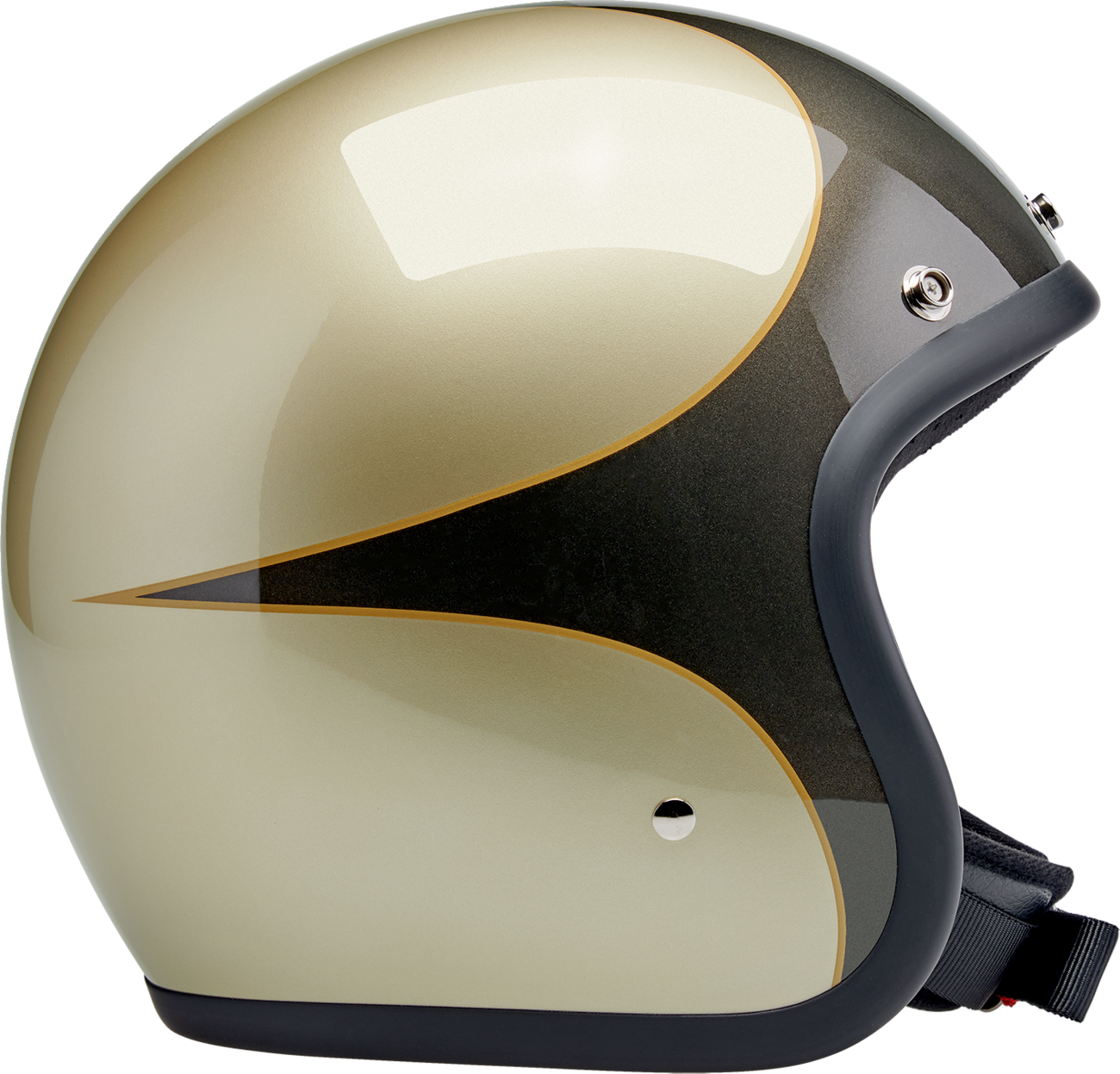 BILTWELL Bonanza Helmet - Scallop - Metallic Charcoal/Champagne - Medium 1001-589-203