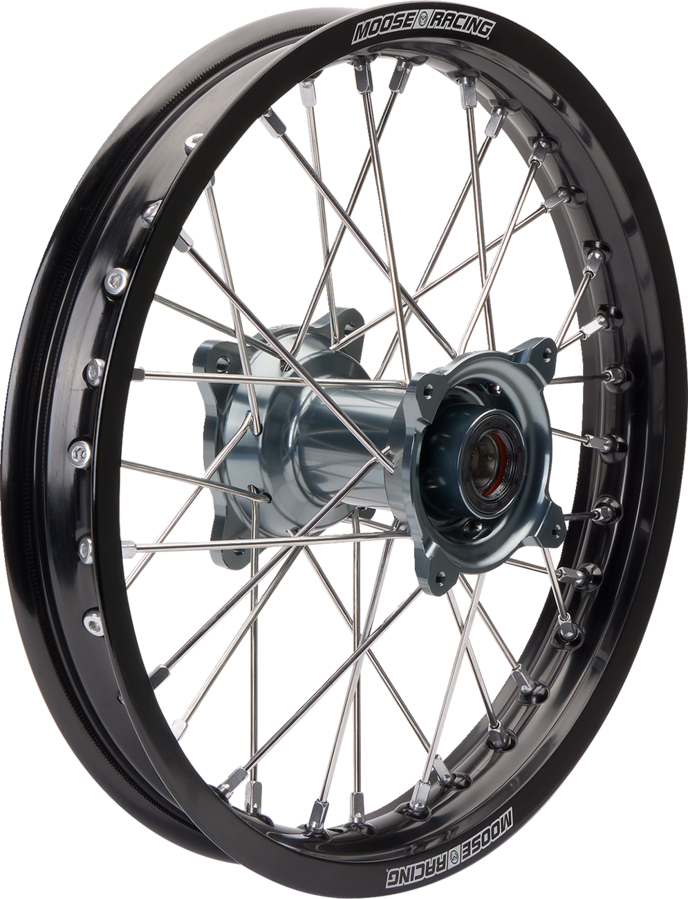 MOOSE OFFROAD Wheel Assembly - SX-1 - Complete - Front - Black Wheel/Gray Hub - 16x1.85 MR8X-16016-BKGY