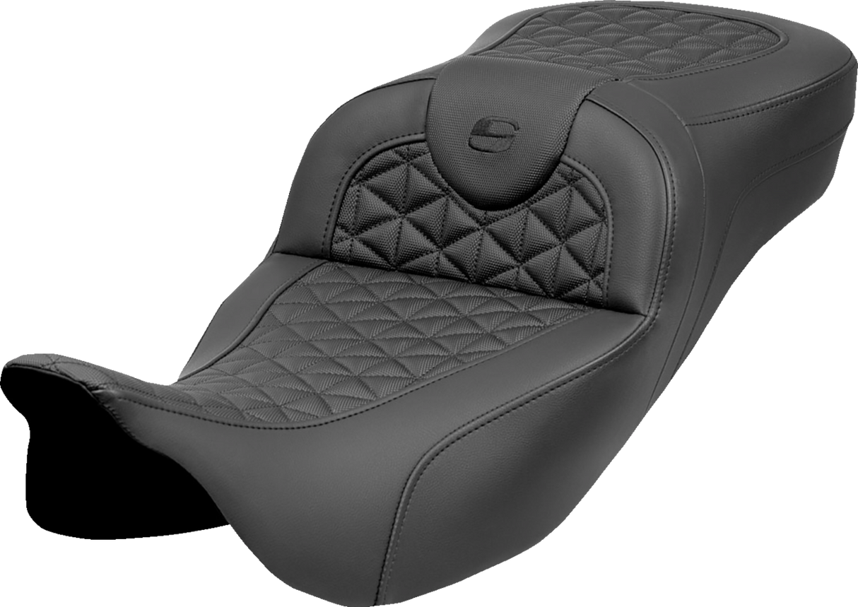 SADDLEMEN RoadSofa* Tri Gripper Seat - Extended Reach - w/o Backrest - FLH/FLT '08-'25 808-07B-21100