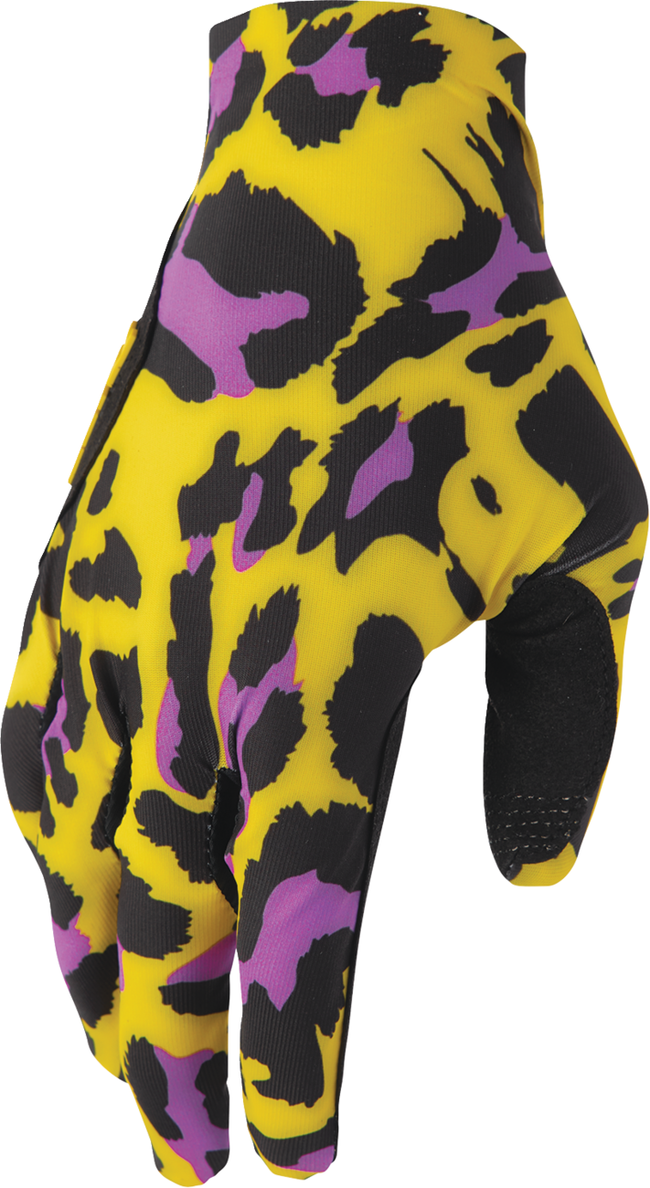 THOR Sportmode Cheetah Gloves - Yellow/Purple - Small 3330-8574