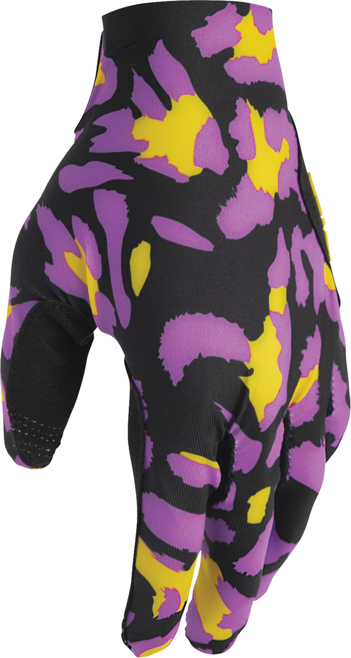 THOR Sportmode Cheetah Gloves - Yellow/Purple - Large 3330-8576