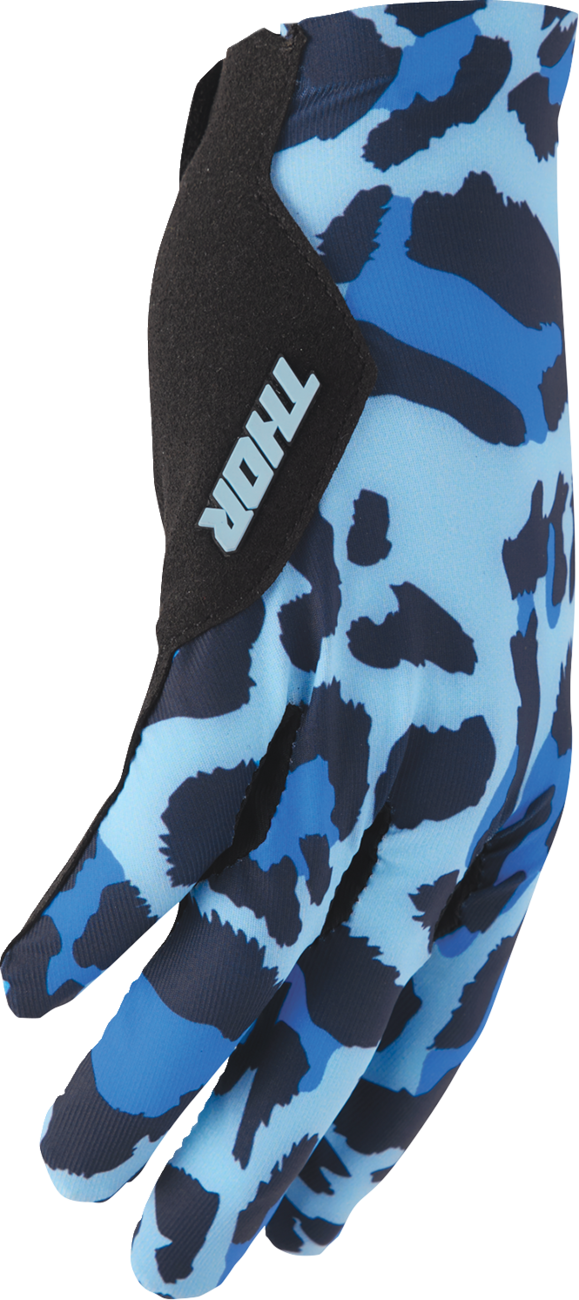 THOR Sportmode Cheetah Gloves - Midnight/Blue - 2XL 3330-8584