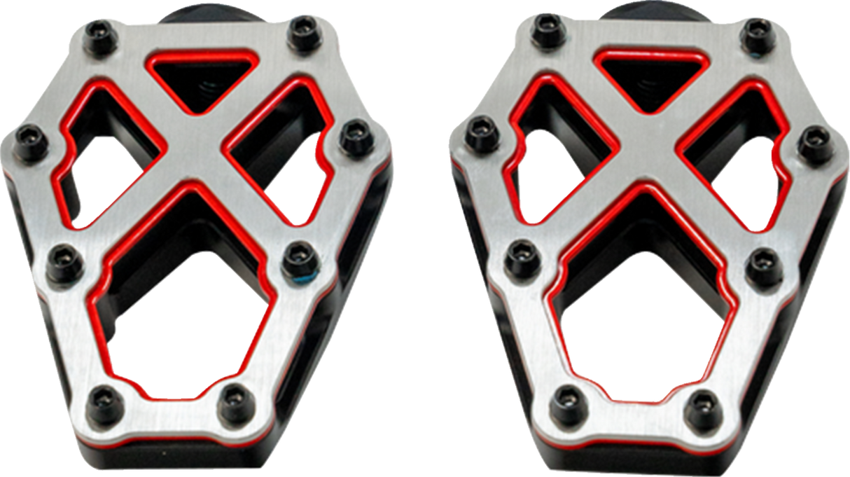 KODLIN USA NXL Foot Pegs - Black w/ Red Accent K73255-RL