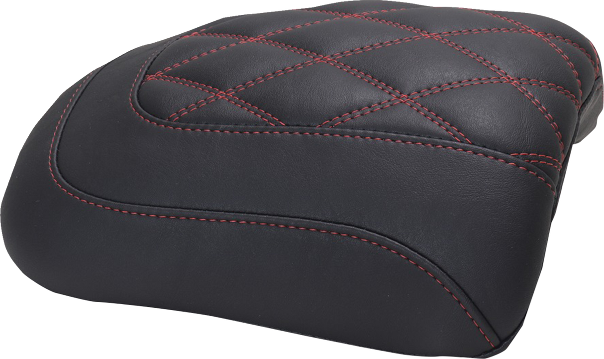 MUSTANG Padded Passenger Seat Cowl - Double Diamond - Dark Cherry Stitch - FLT/FLH '23-'25 88611DC