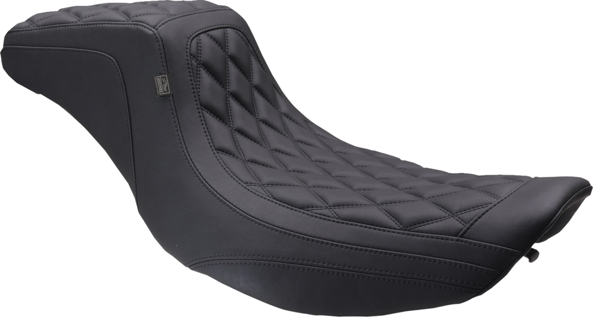 MUSTANG One Piece 2-Up Squareback Seat - Double Diamond - Black Stitch - FLH/FLT '97-'07 78807