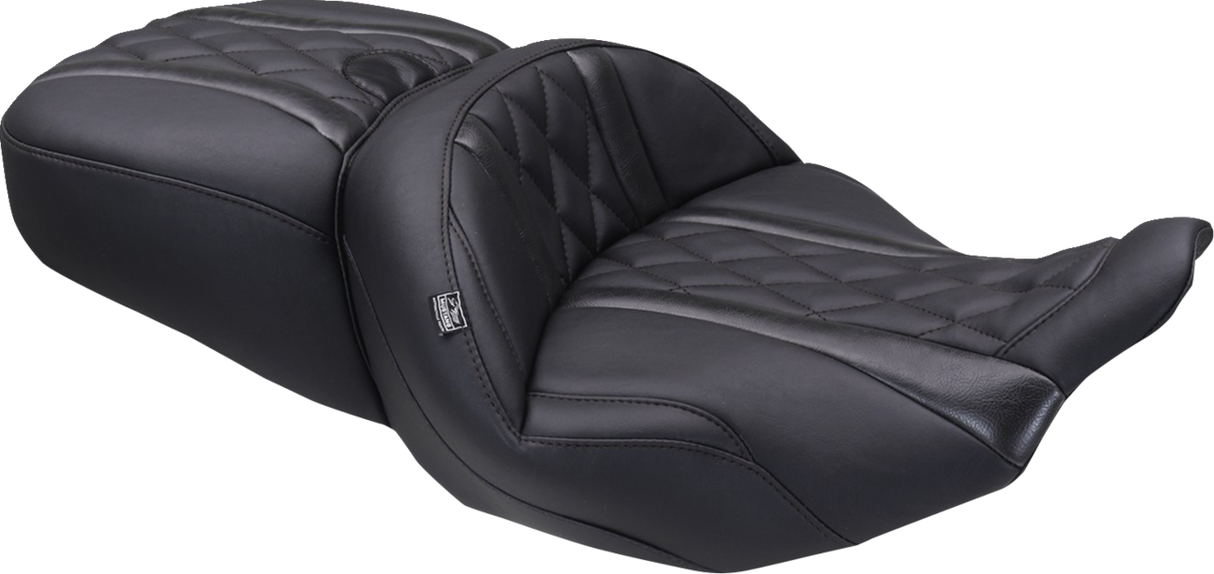 MUSTANG Deluxe One-Piece, 2-Up Seat - Diamond - Black Stitch - FLT/FLH '23-'25 89411