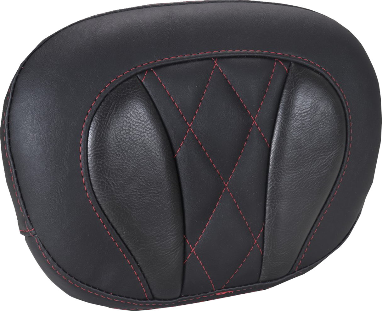 MUSTANG Deluxe Sissy Bar Pad - Diamond - Dark Cherry Stitch - FLT/FLH '23-'25 88450DC