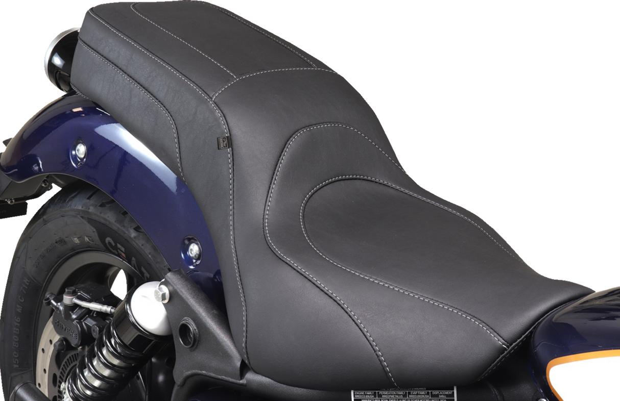 MUSTANG Squareback 2-Up Seat - Black w/ Steel Stitch - Royal Enfield '24-'25 88600ST