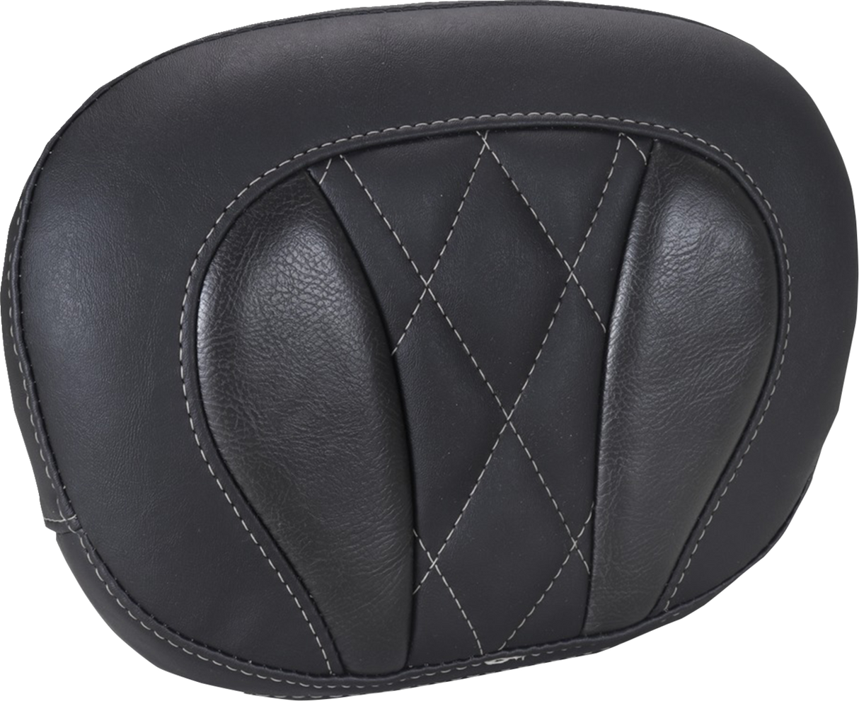 MUSTANG Deluxe Sissy Bar Pad - Diamond - Gunmetal Stitch - FLT/FLH '23-'25 88450GM