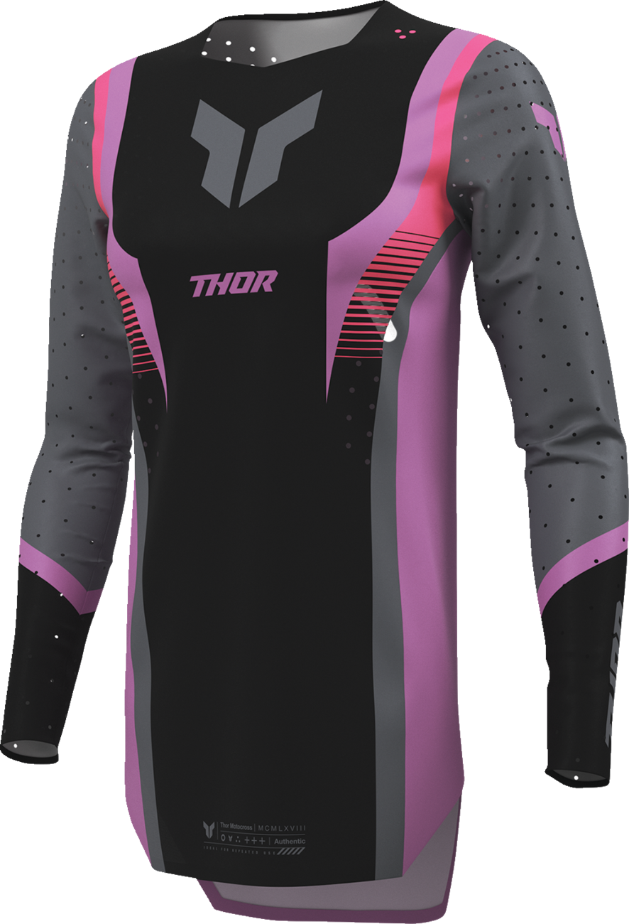 THOR Women's Sportmode Velocity Jersey - Black/Orchid - Medium 2911-0332