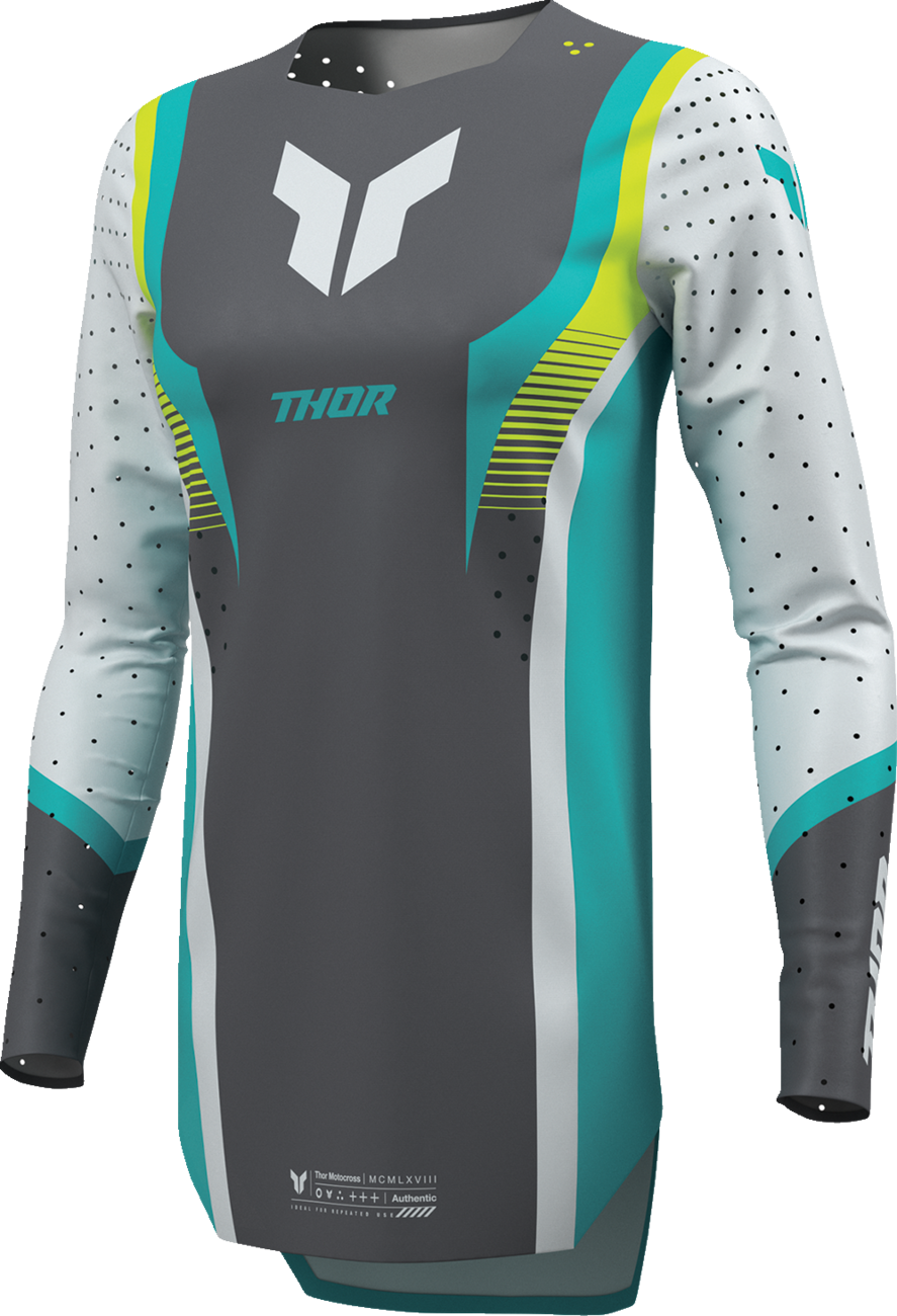 THOR Women's Sportmode Velocity Jersey - Gray/Aqua - Medium 2911-0337
