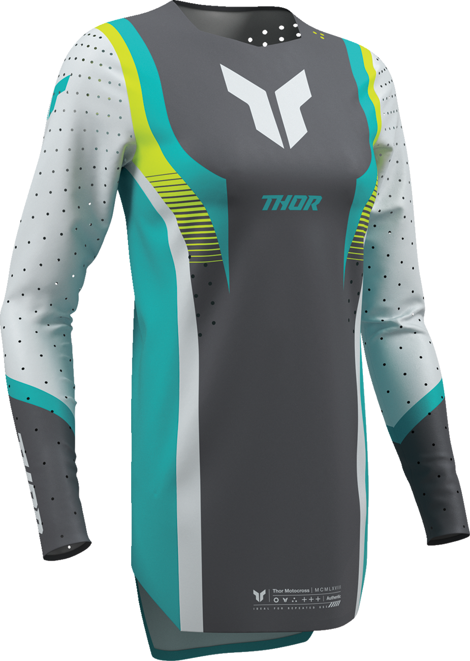 THOR Women's Sportmode Velocity Jersey - Gray/Aqua - XL 2911-0339
