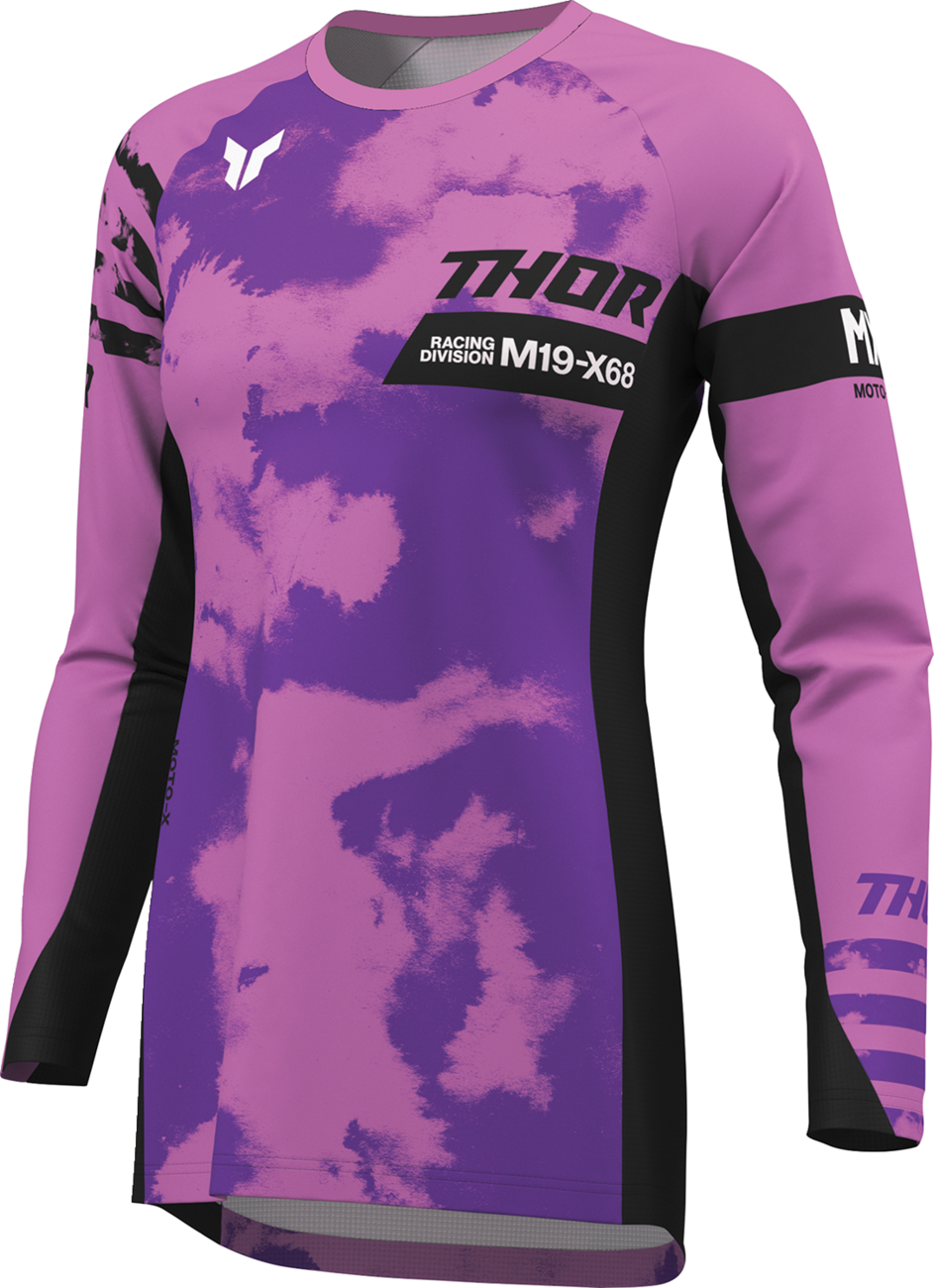 THOR Women's Launchmode Bleach Jersey - Black/Orchid - Large 2911-0343