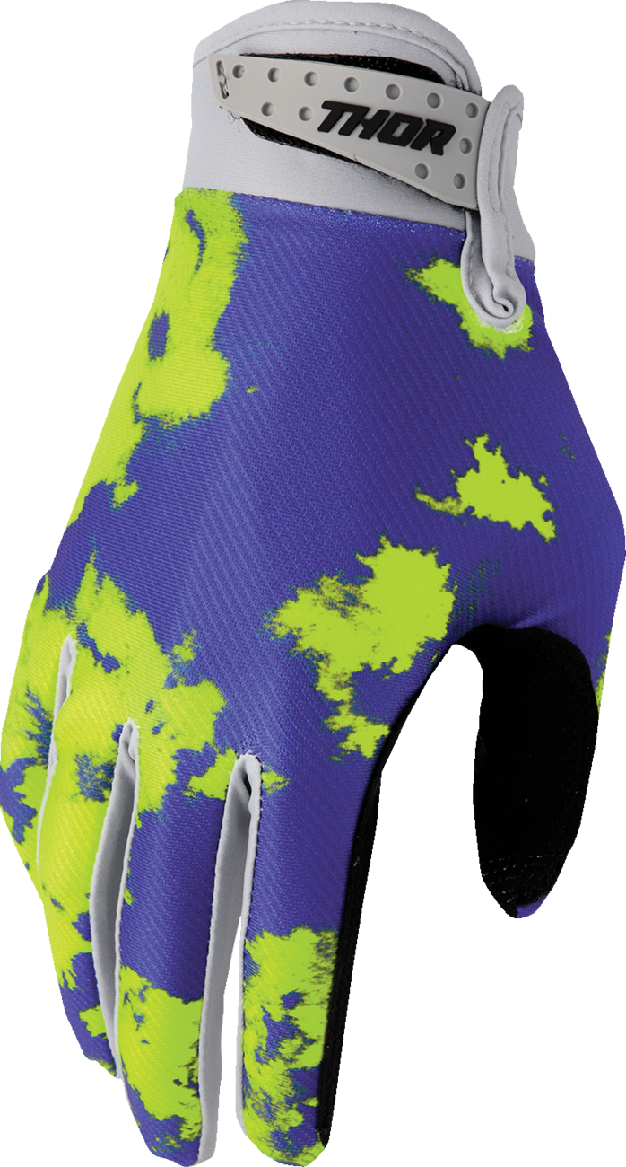 THOR Youth Launchmode Bleach Gloves - Gray/Acid - Medium 3332-1910