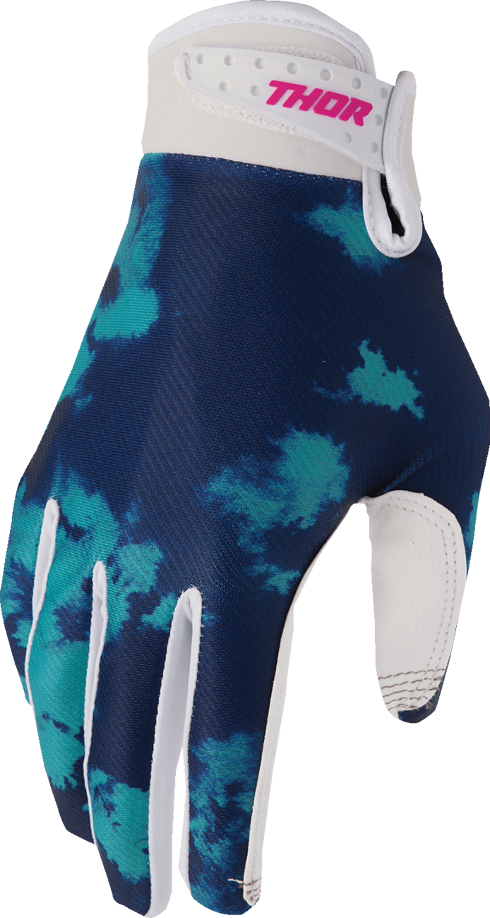 THOR Youth Launchmode Bleach Gloves - White/Aqua - Small 3332-1914