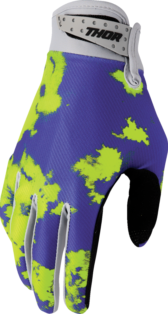 THOR Launchmode Bleach Gloves - Gray/Acid - Large 3330-8322