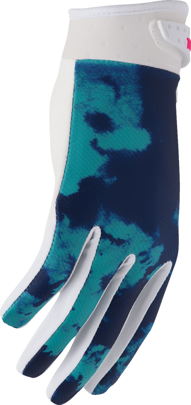 THOR Launchmode Bleach Gloves - White/Aqua - Medium 3330-8327