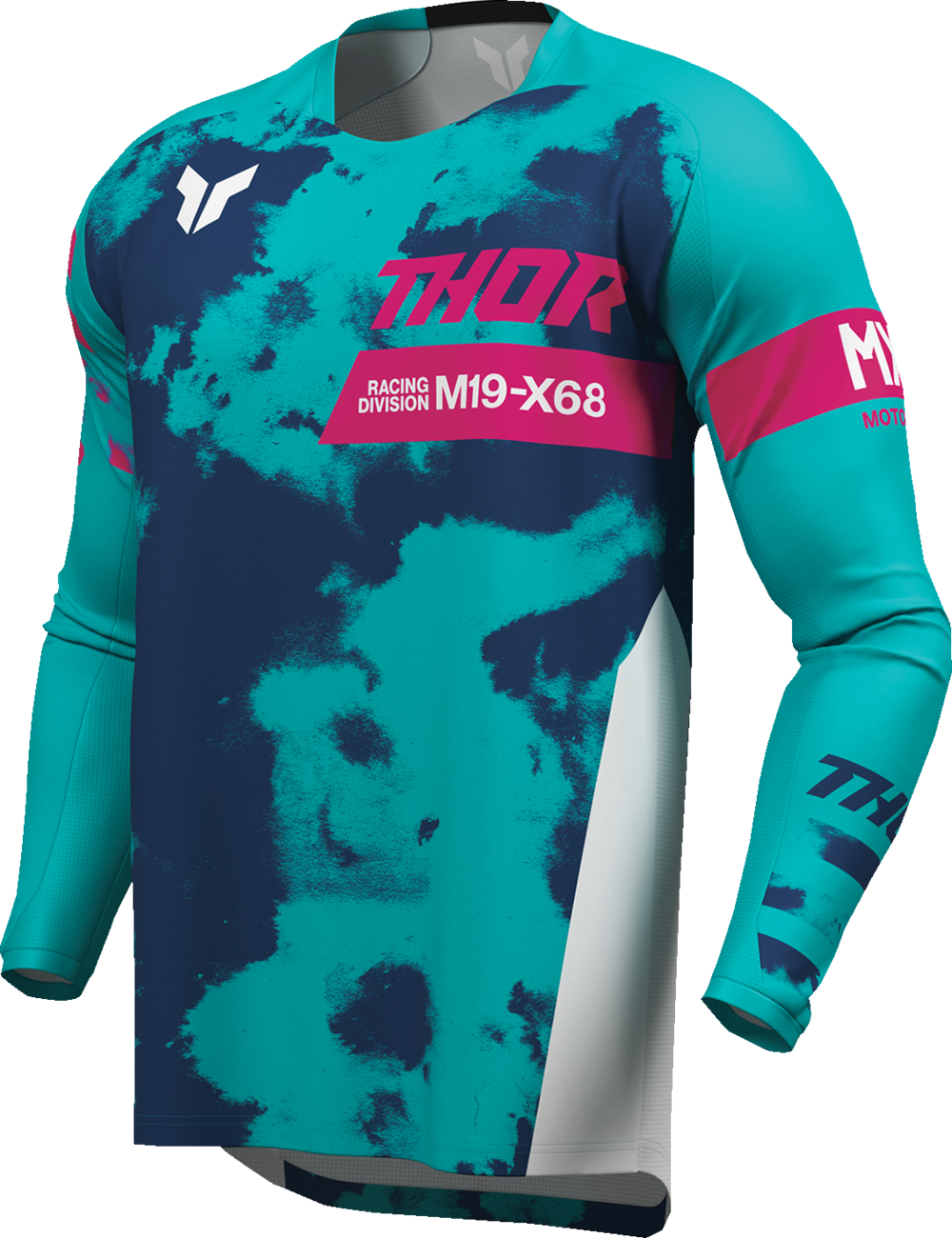 THOR Youth Launchmode Bleach Jersey - White/Aqua - 2XS 2912-2584