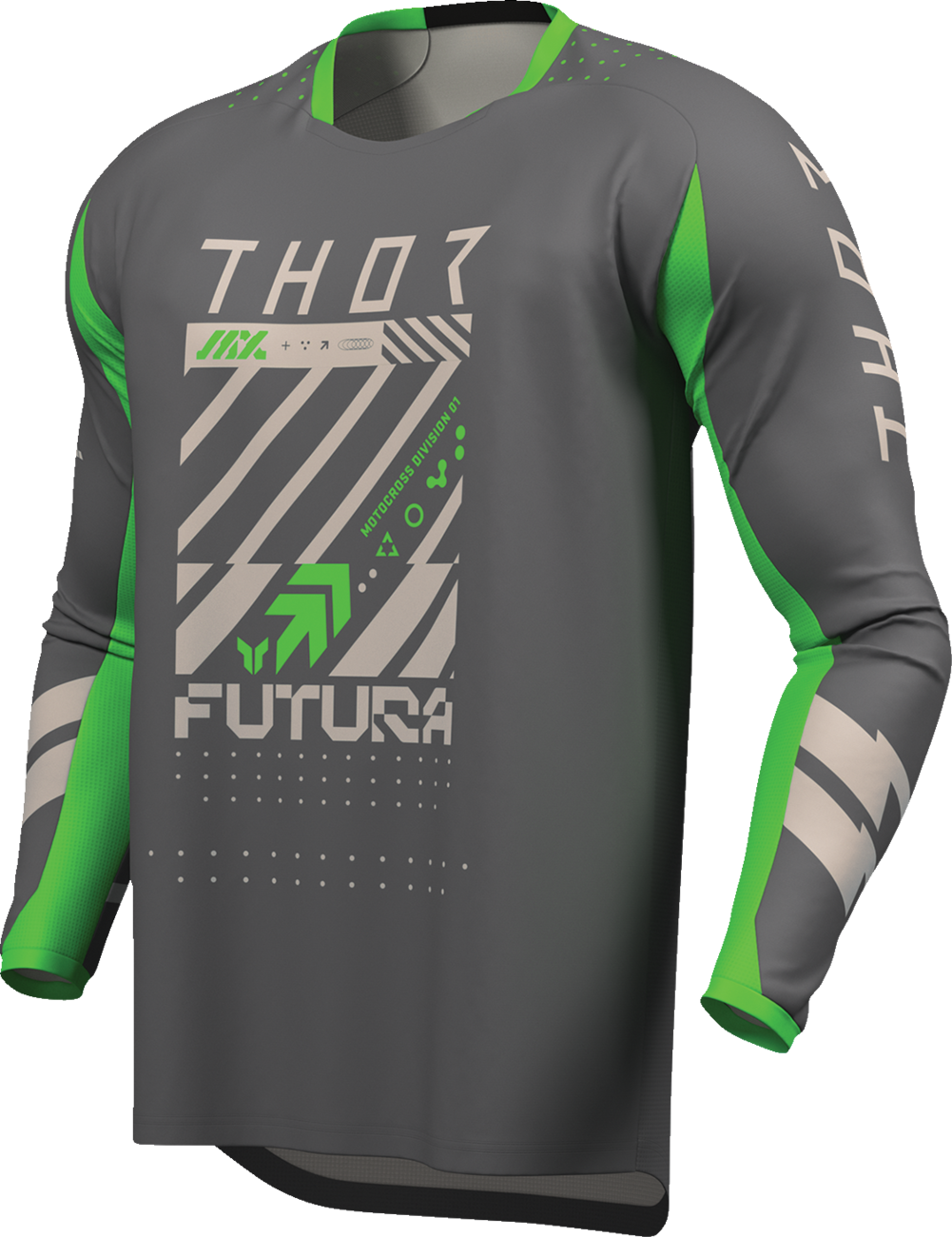 THOR Launchmode Futura Jersey - Charcoal/Green - Large 2910-8420