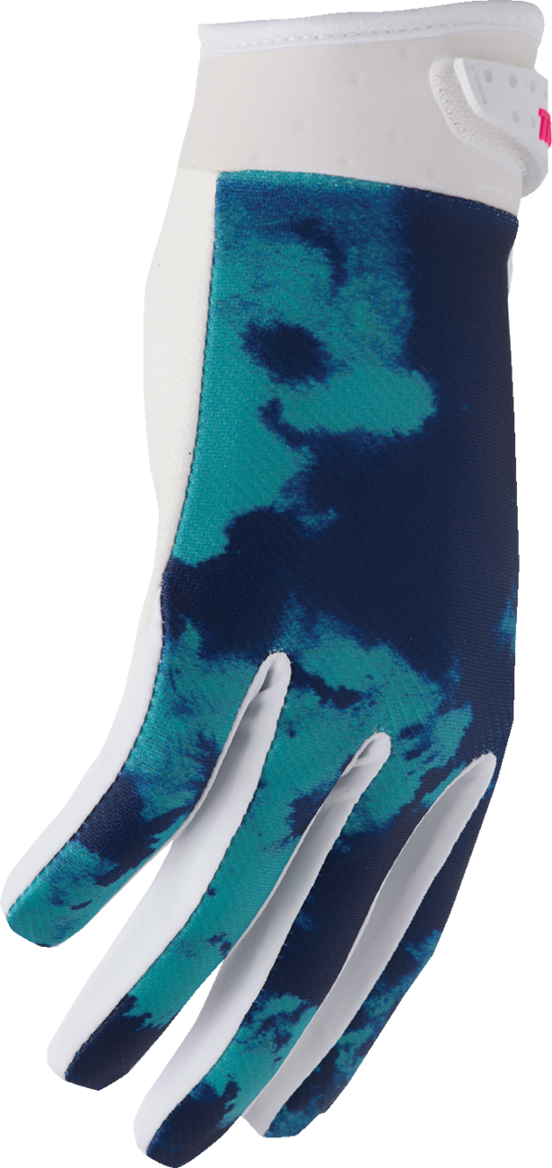 THOR Youth Launchmode Bleach Gloves - White/Aqua - Medium 3332-1915