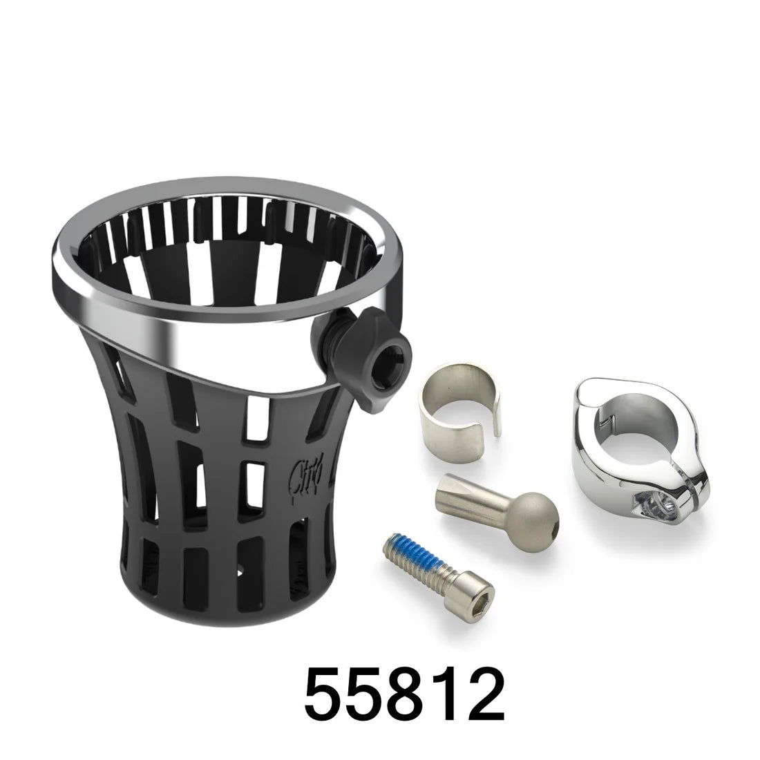CIRO Drink Holder - Gen 2 - Big Ass® - Chrome - Chrome 7/8"/1" Handlebar Mount 55812
