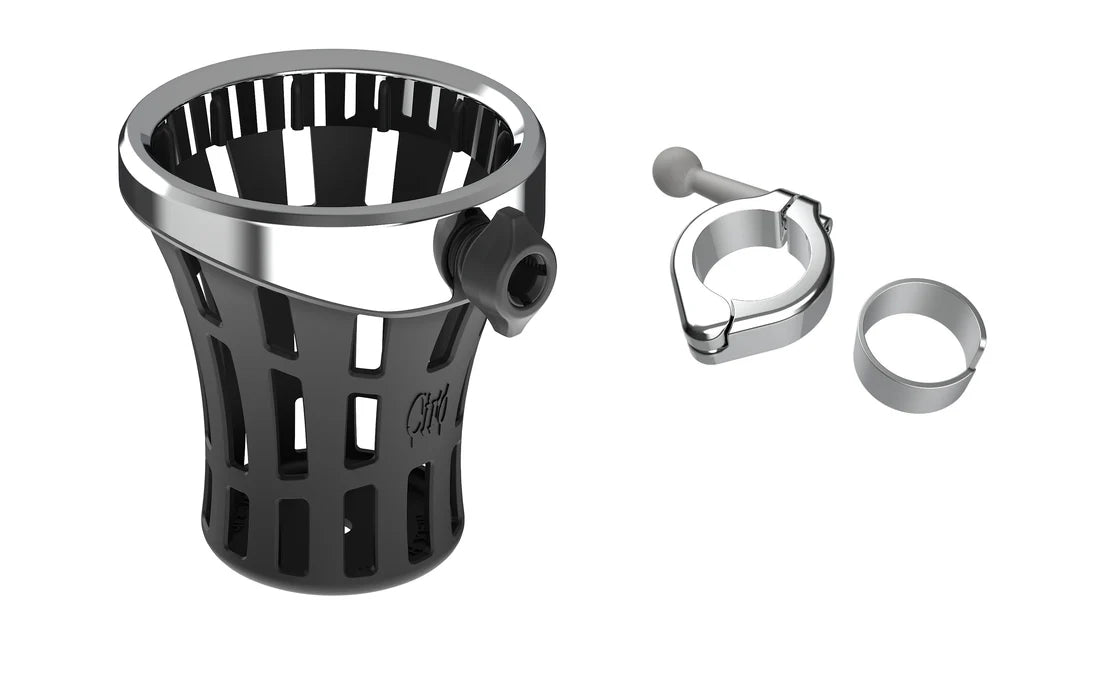 CIRO Drink Holder - Gen 2 - Big Ass® - Chrome - Chrome 7/8"/1" Handlebar Mount 55812