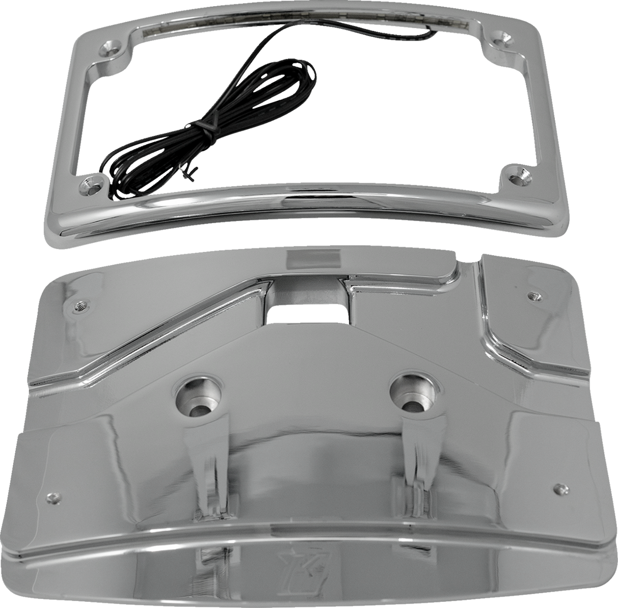 KODLIN USA Mount Kit - License Plate - Cureved - Chrome KUS20103