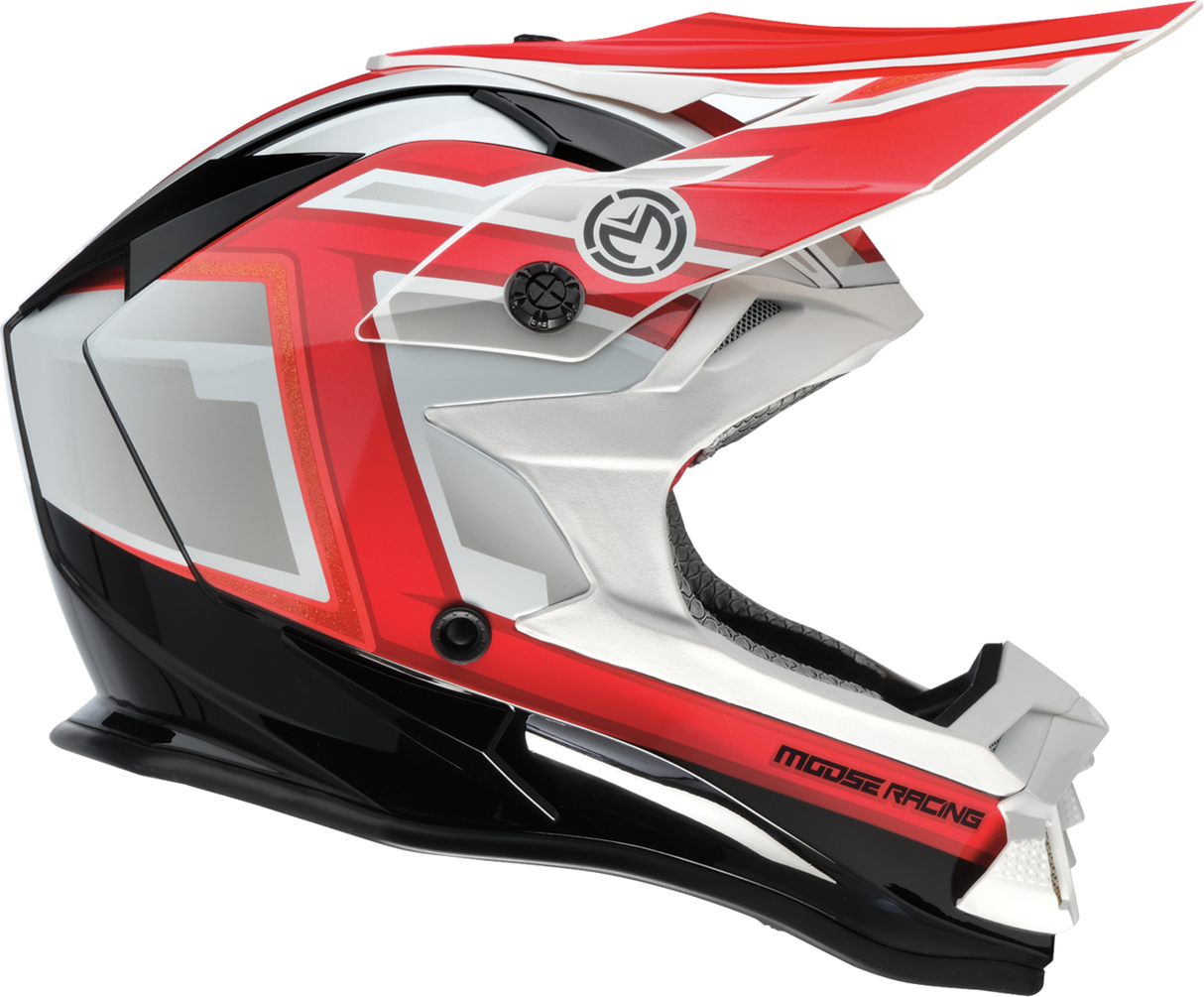 MOOSE OFFROAD MR3 Helmet - F.A.F. - White/Black/Red - Large 0110-8935