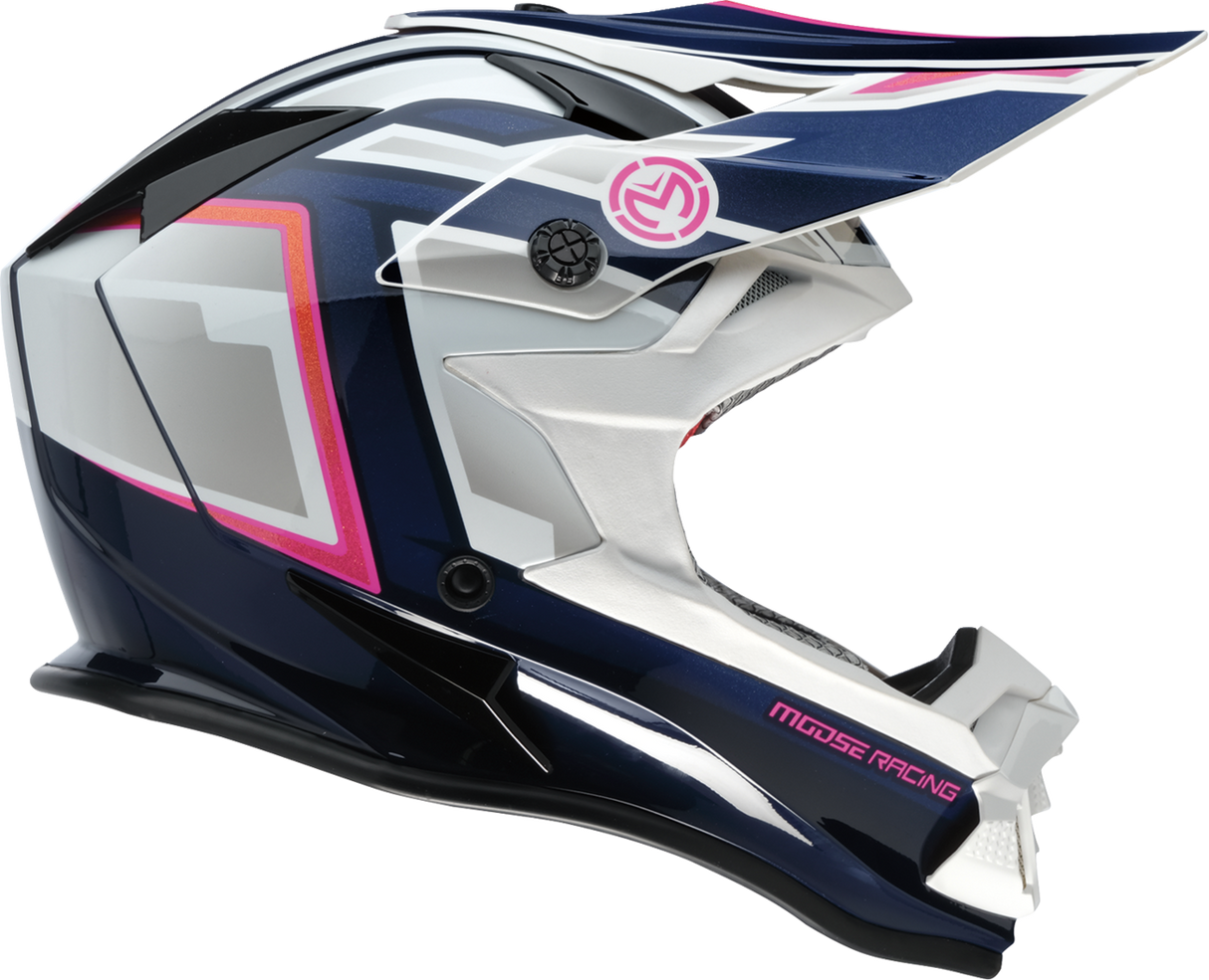 MOOSE OFFROAD MR3 Helmet - F.A.F. - White/Navy/Pink - Medium 0110-8949