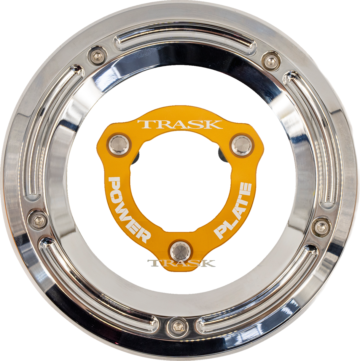 TRASK Derby Cover with Power Plate - Chrome/Gold - Kit - '17-'25 Harley-Davidson TM-0051-CH-GD