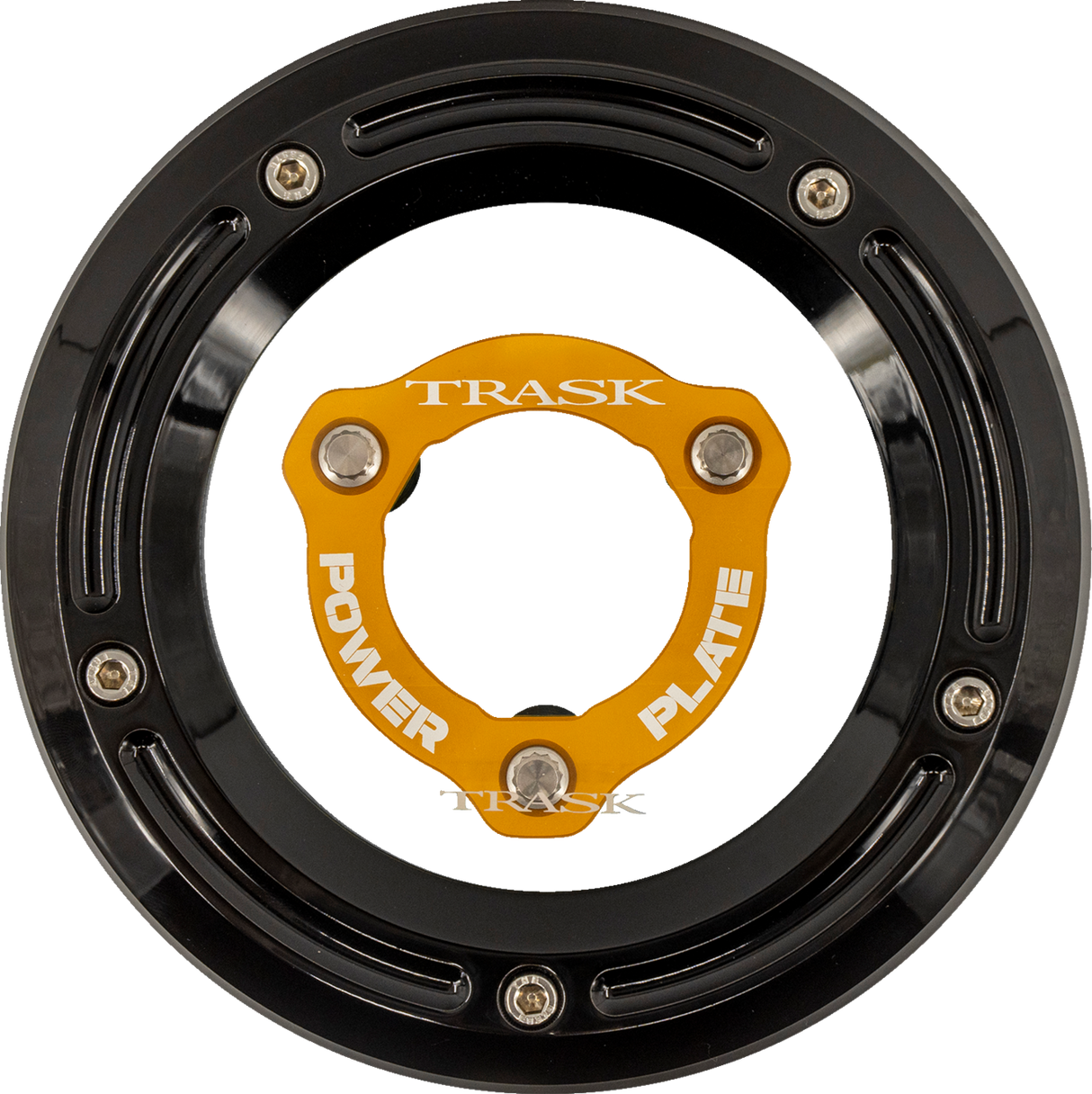 TRASK Derby Cover with Power Plate - Black/Gold - Kit - '17-'25 Harley-Davidson TM-0051-BK-GD
