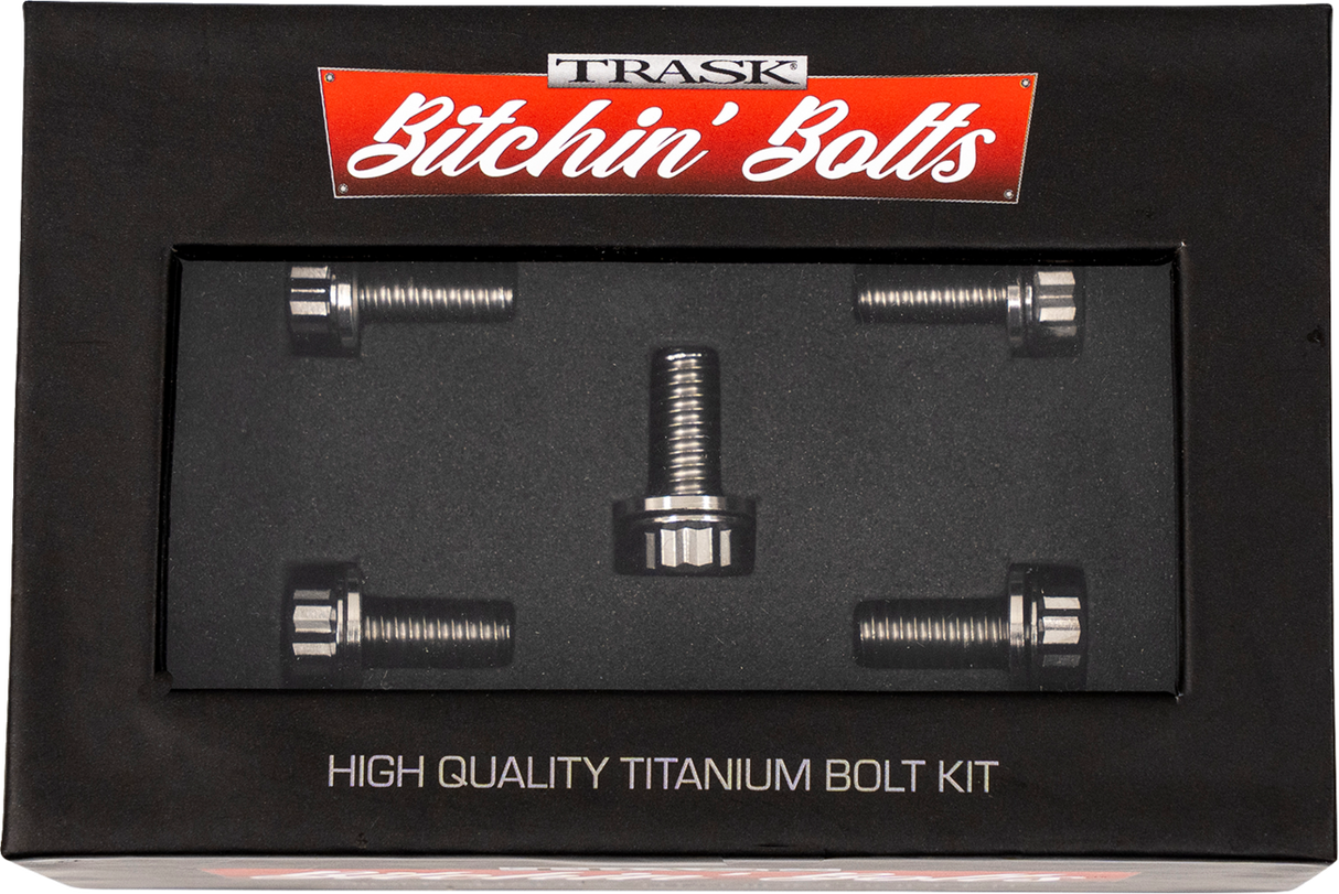 TRASK Bitchin' Bolts Hardware Kit - Titanium - M8 - Derby Cover TM-1050-A