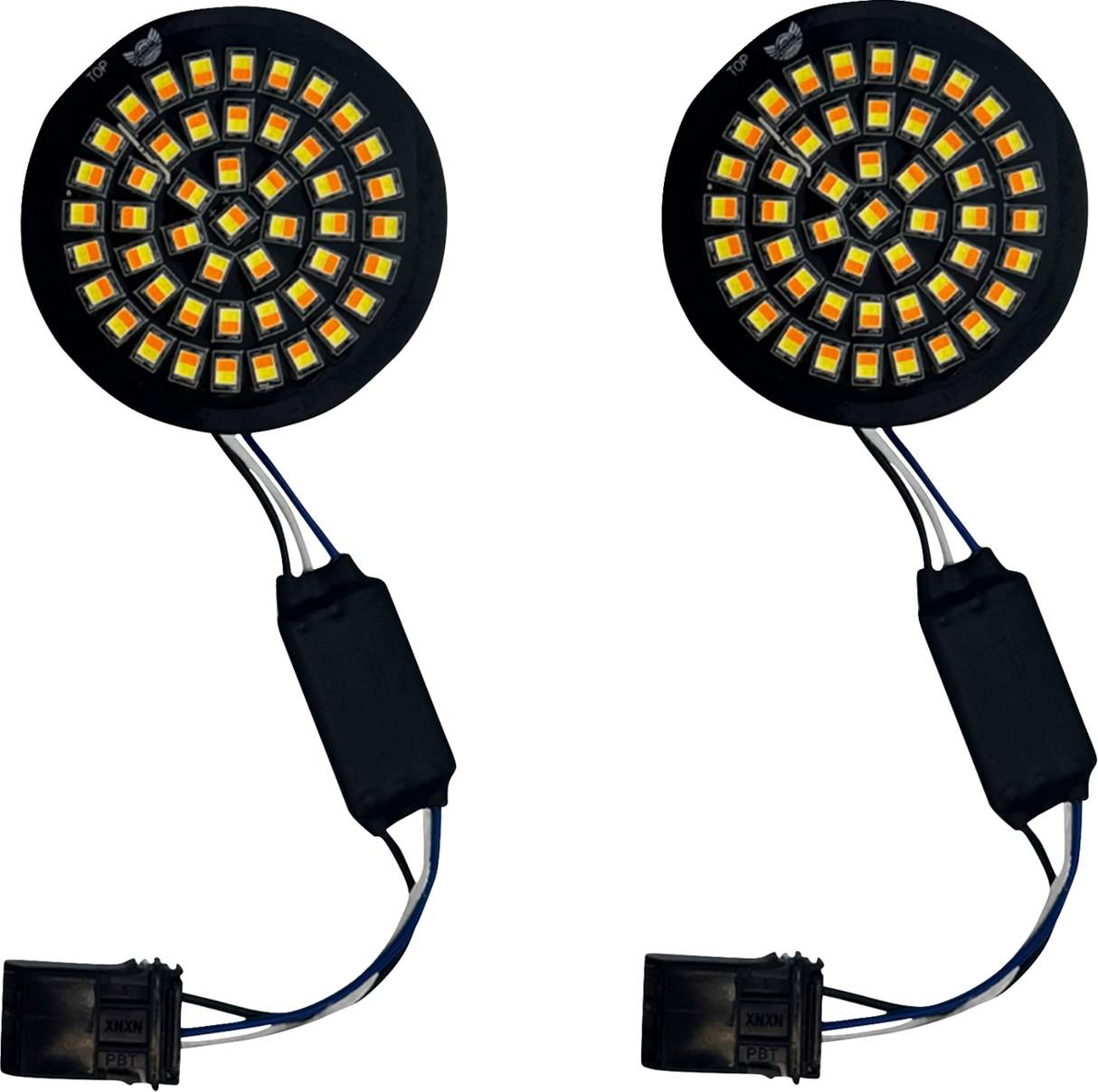 CUSTOM DYNAMICS Genesis? 4 Front Turn Signals - Amber/White GEN-4-AW-25ST