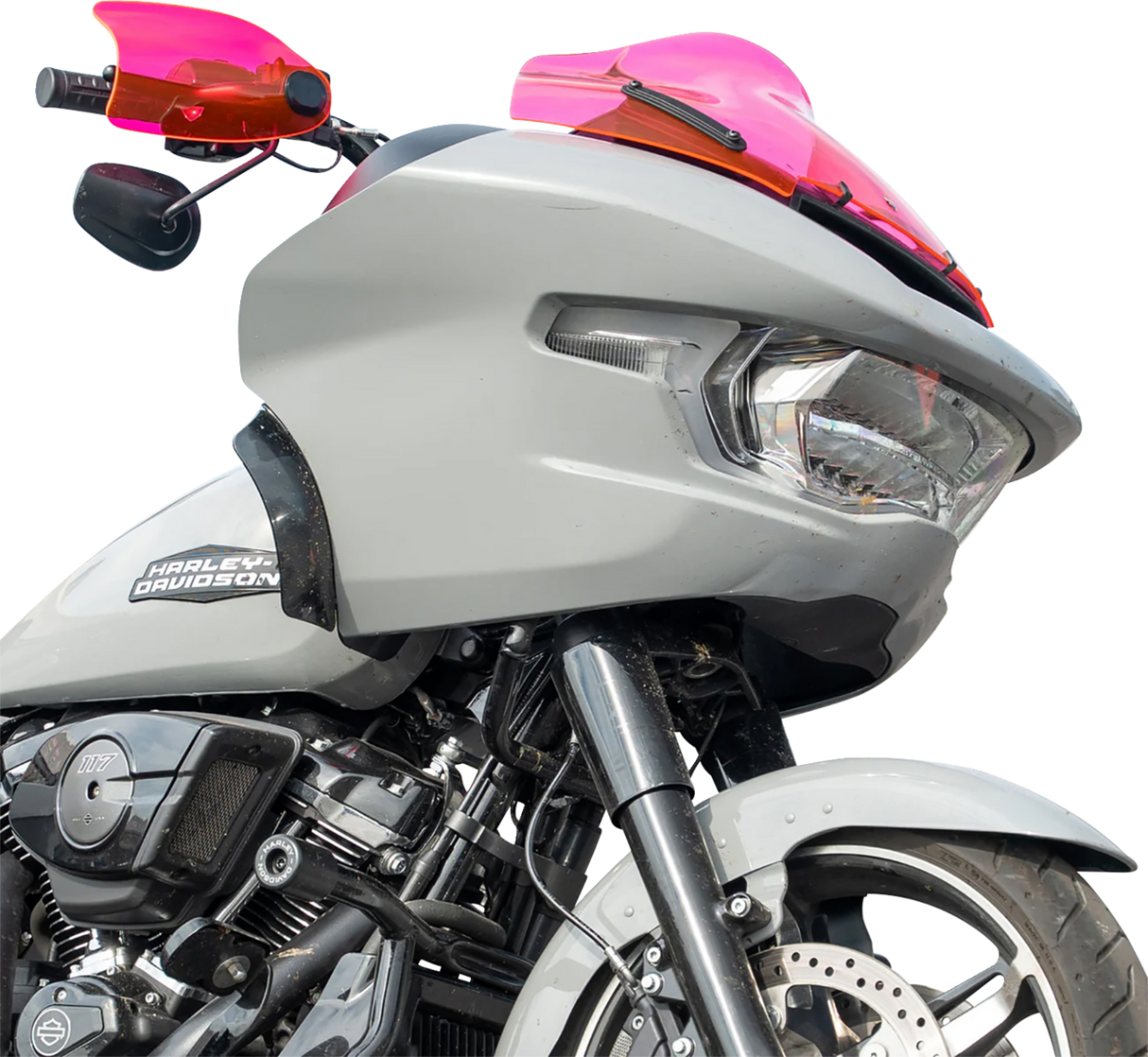 KLOCK WERKS Flare? Handguards - Harley-Davidson Cable Clutch - Pink Ice KWS-01-0124-CC