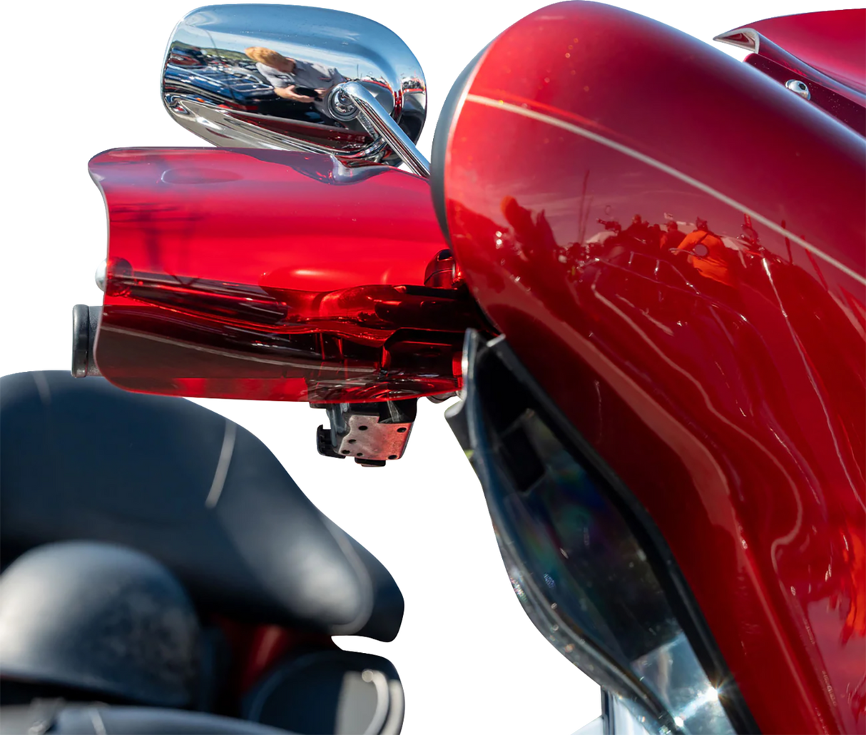 KLOCK WERKS Flare? Handguards - Harley-Davidson Hydraulic Clutch - Red KWS-01-0129-HC