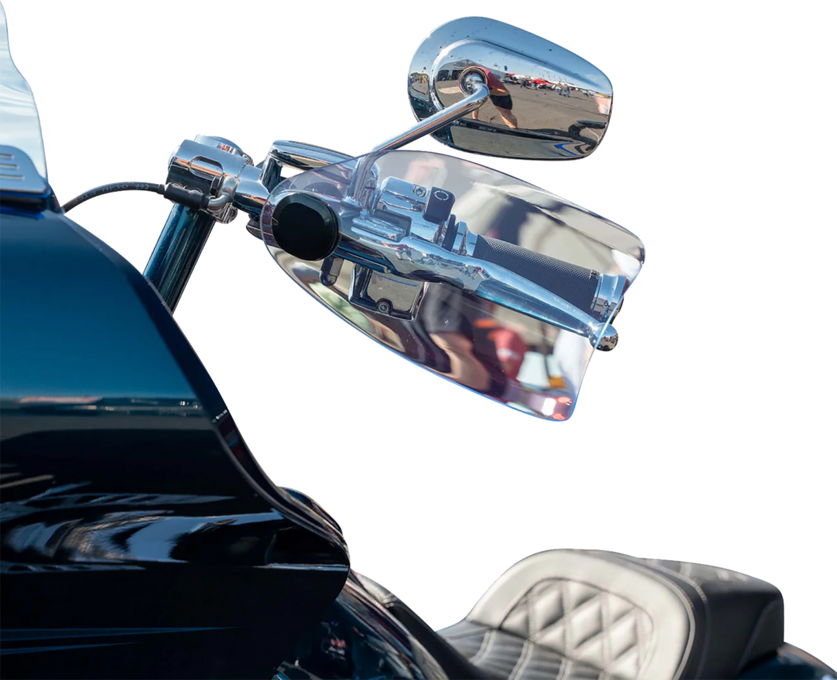 KLOCK WERKS Flare? Handguards - Harley-Davidson Cable Clutch - Blue Ice KWS-01-0128-CC