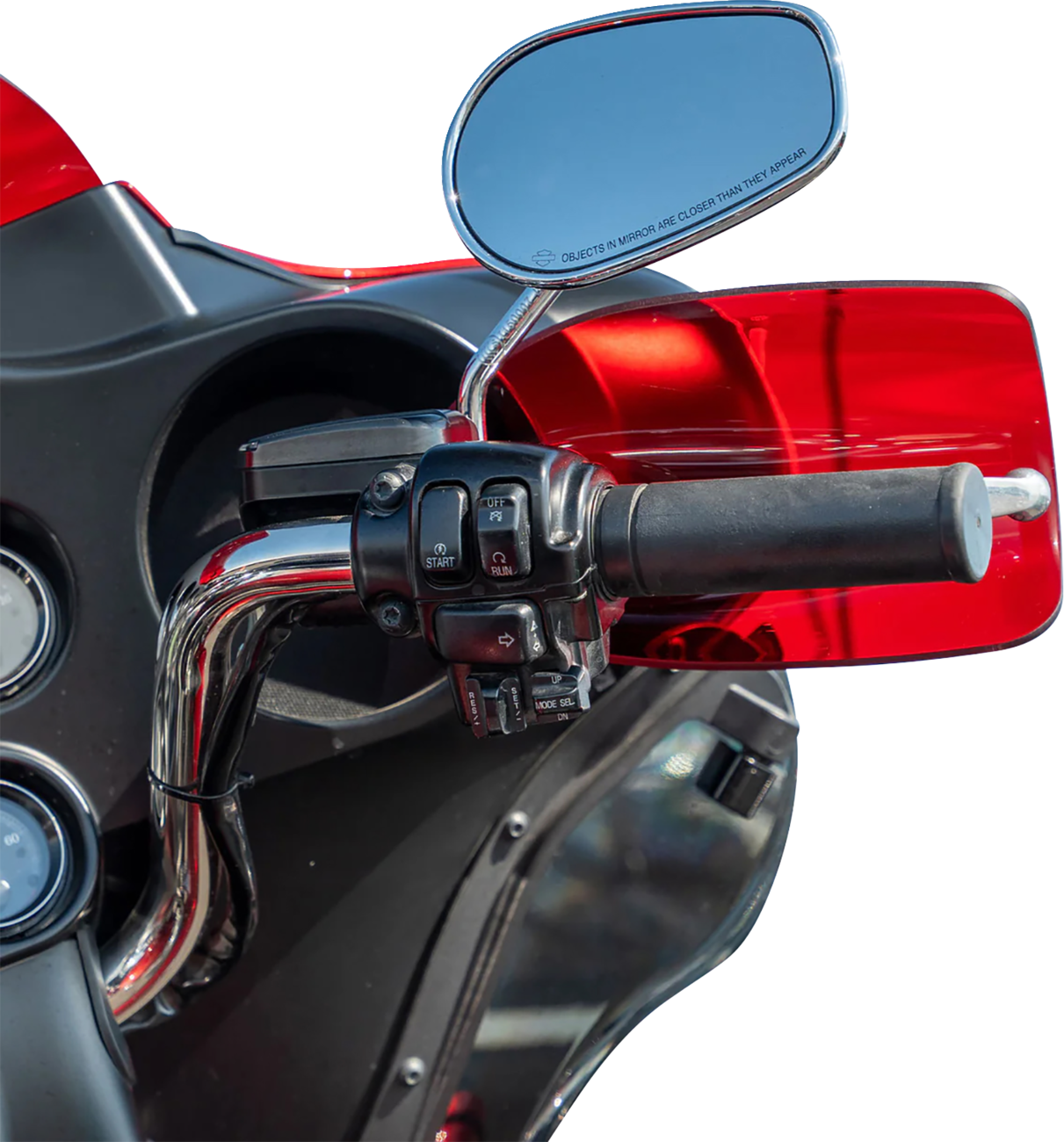 KLOCK WERKS Flare? Handguards - Harley-Davidson Hydraulic Clutch - Red KWS-01-0129-HC