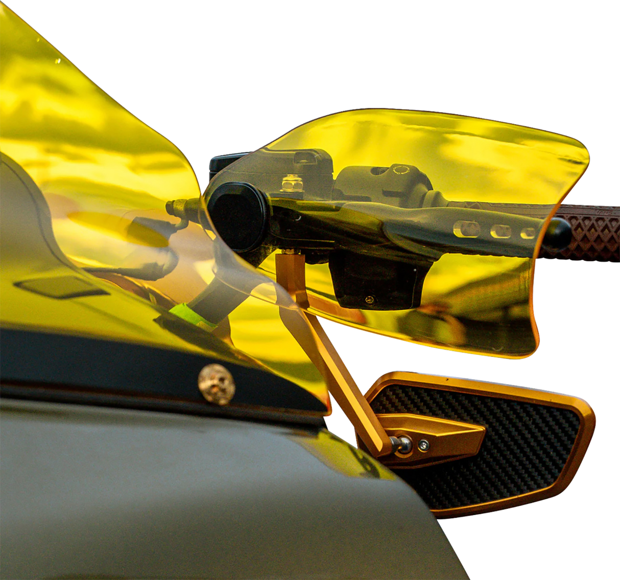 KLOCK WERKS Flare? Handguards - Harley-Davidson Cable Clutch - Yellow KWS-01-0131-CC