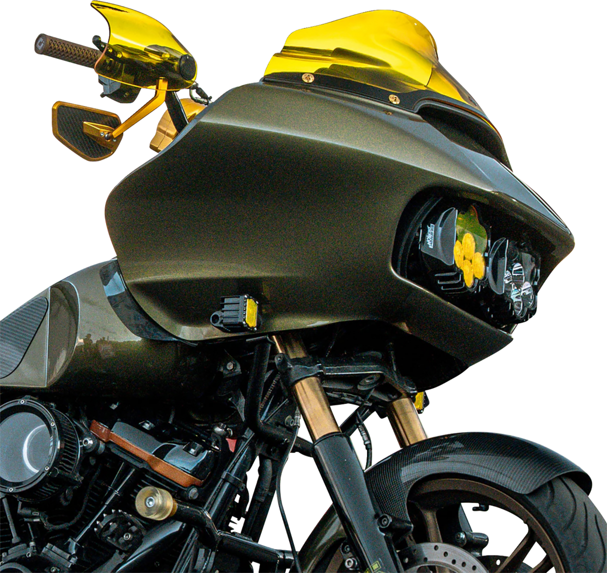 KLOCK WERKS Flare? Handguards - Harley-Davidson Hydraulic Clutch - Yellow KWS-01-0131-HC
