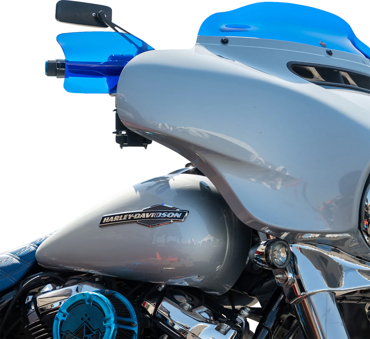 KLOCK WERKS Flare? Handguards - Harley-Davidson Hydraulic Clutch - Blue KWS-01-0133-HC
