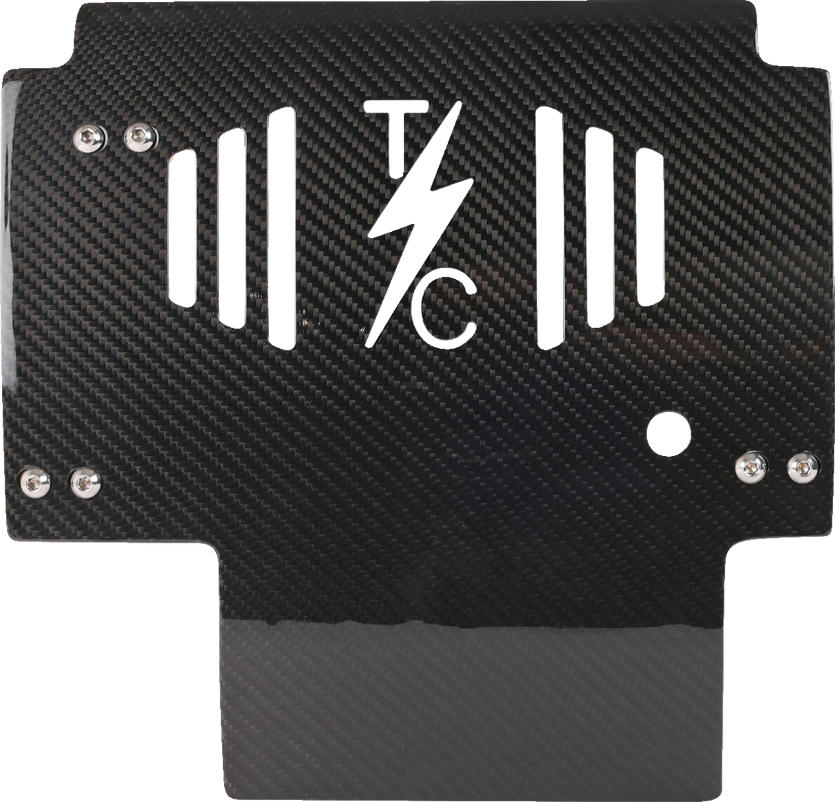 THRASHIN SUPPLY CO. Skid Plate - Carbon Fiber/Gloss - With Black Brackets - FLHX/FLTRX TSC-3034-1
