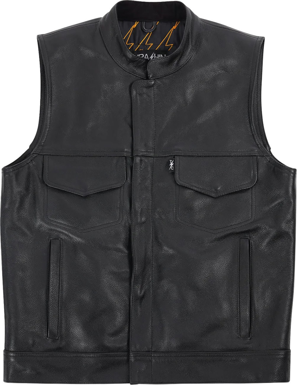 THRASHIN SUPPLY CO. Mulholland Leather Riding Vest - Black - 3XL TMJ-14-13