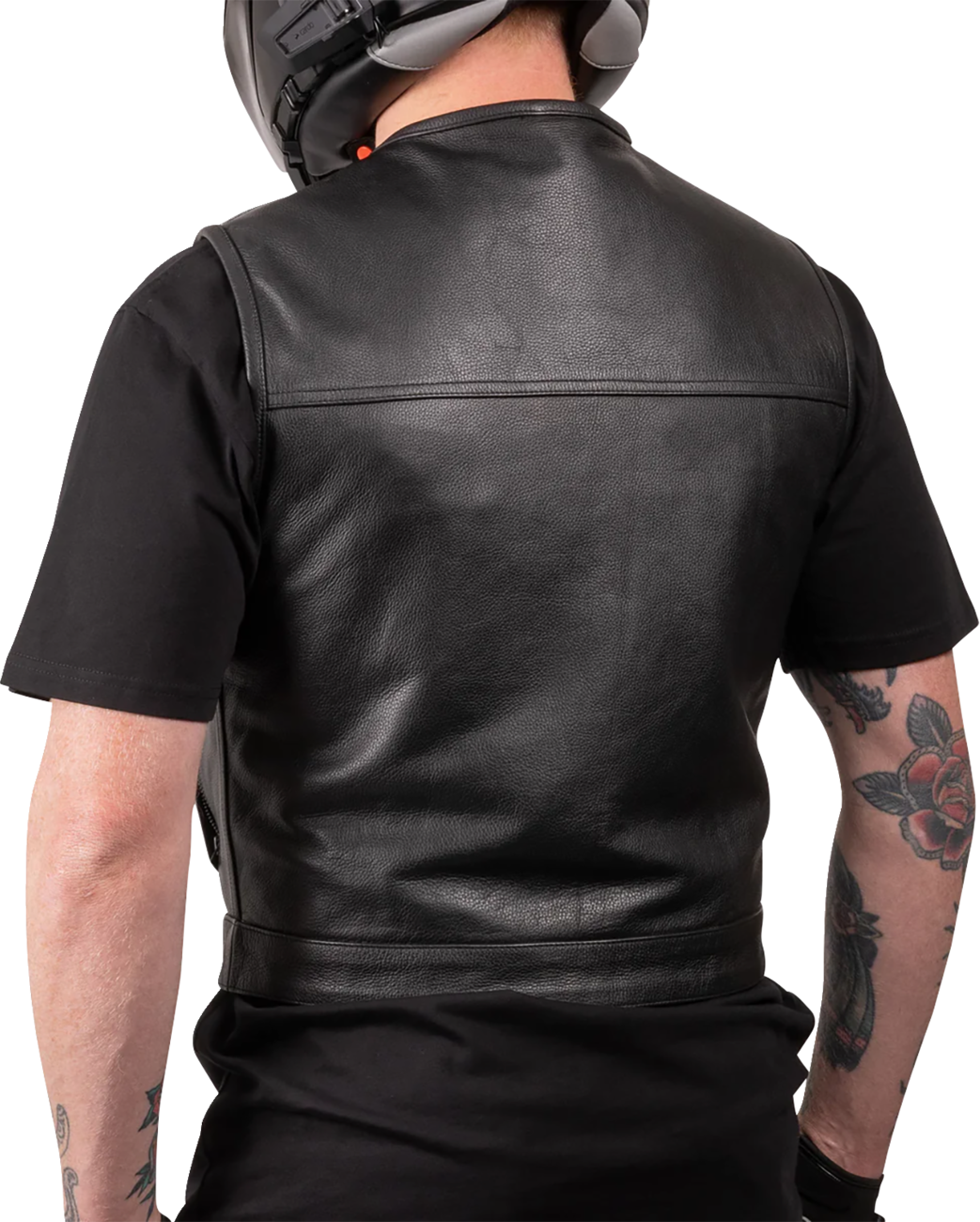 THRASHIN SUPPLY CO. Encinal Leather Shorty Riding Vest - Black - 3XL TMJ-17-13