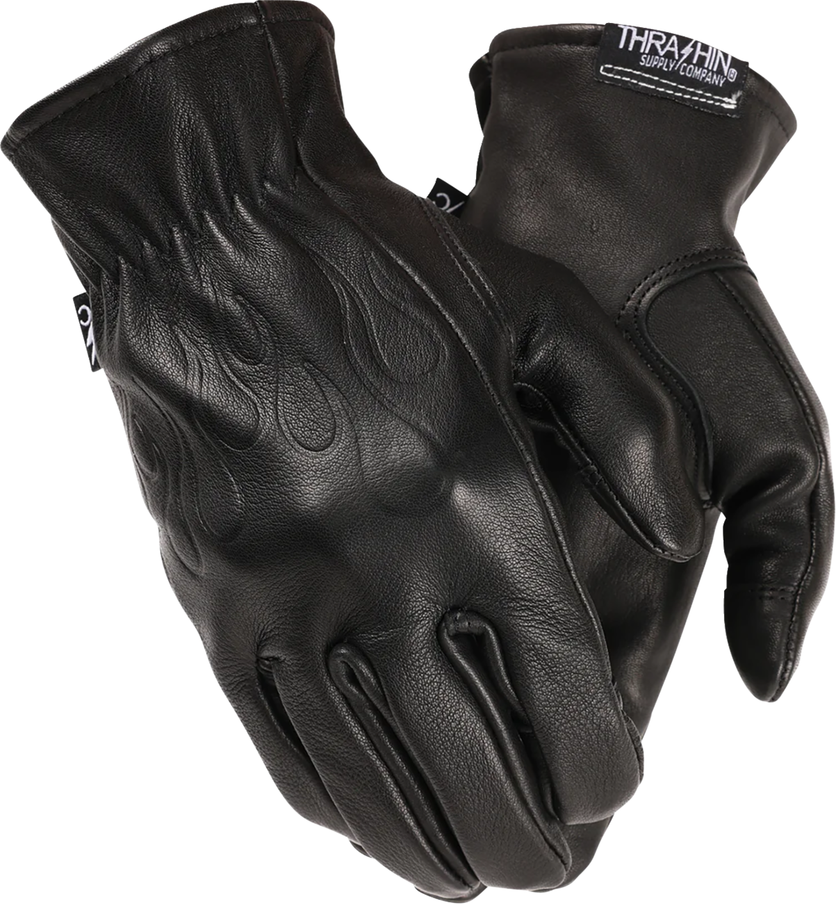 THRASHIN SUPPLY CO. Roper Leather Gloves - Black - 2XL TRG-01-12