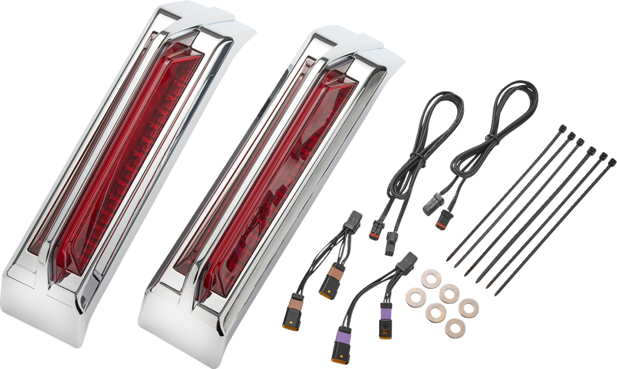 CIRO Filler Panel Tail Lights - Red Lens - Chrome 42052