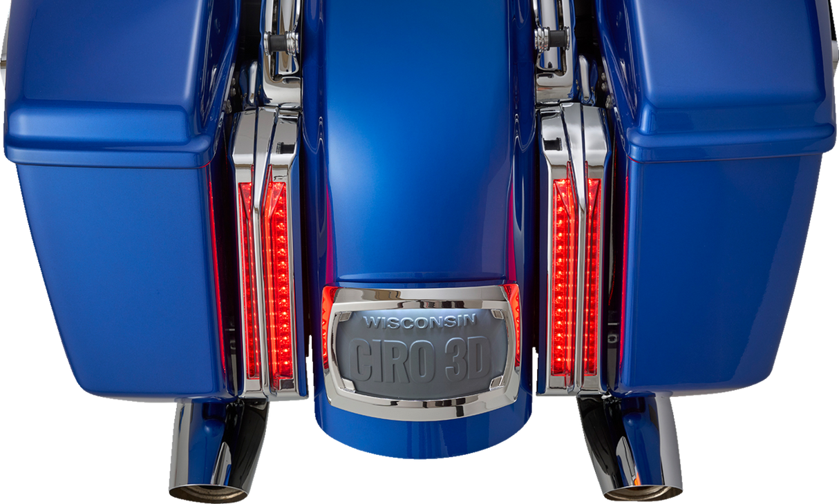 CIRO Filler Panel Tail Lights - Red Lens - Chrome 42052