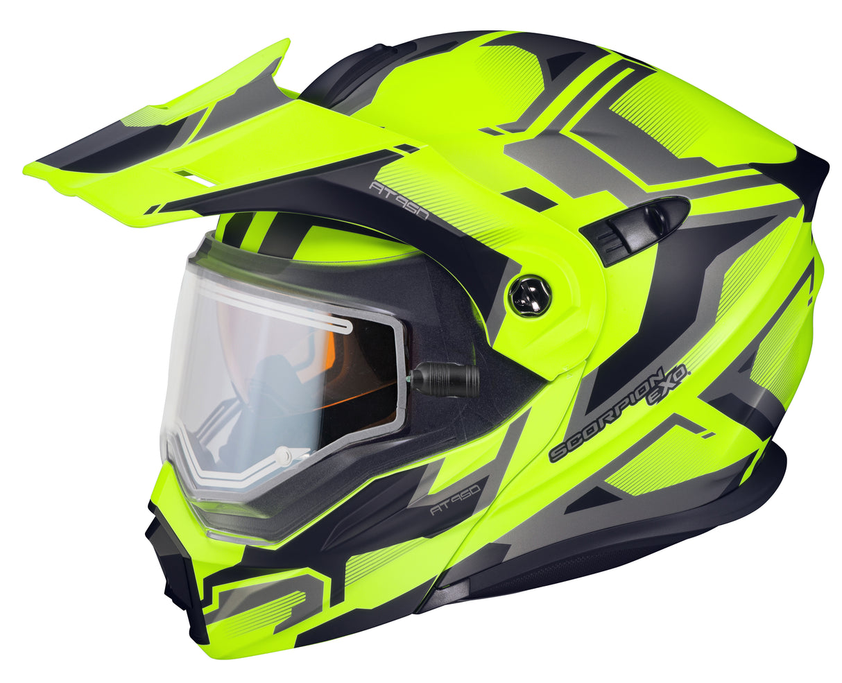 Scorpion - Exo At950 Cold Weather Helmet Ellwood Hi Vis Sm (Electric)